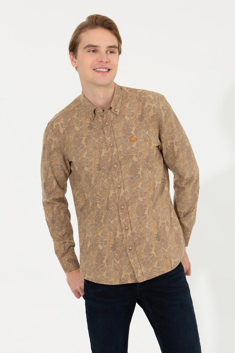 Erkek Camel Uzun Kollu Gömlek - 50254534027