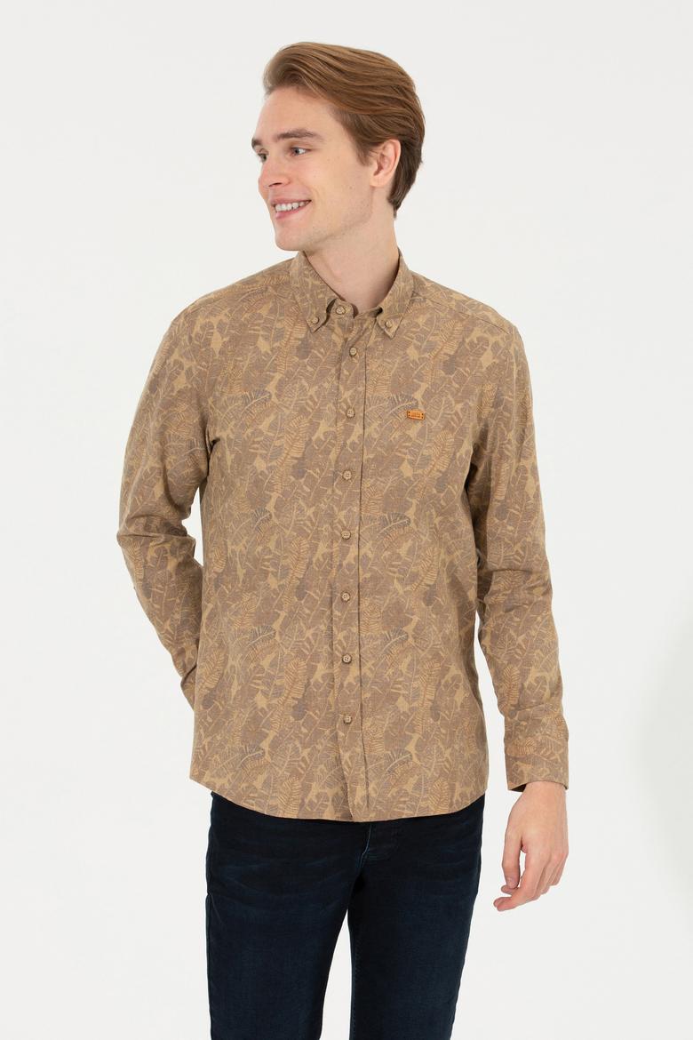 Erkek Camel Uzun Kollu Gömlek - 50254534027