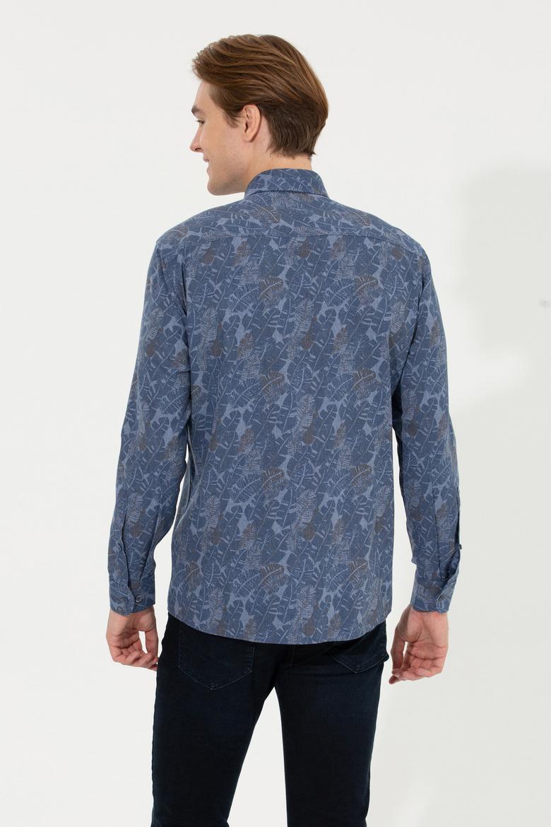Erkek Mavi Uzun Kollu Gömlek - 50254534009