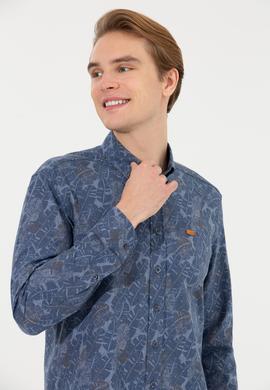 Erkek Mavi Uzun Kollu Gömlek - 50254534009