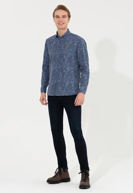 Erkek Mavi Uzun Kollu Gömlek - 50254534009