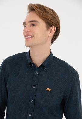 Erkek Lacivert Uzun Kollu Gömlek - 50254534018