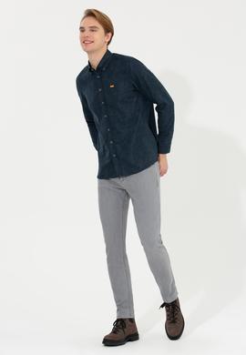 Erkek Lacivert Uzun Kollu Gömlek - 50254534018