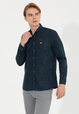 Erkek Lacivert Uzun Kollu Gömlek - 50254534018