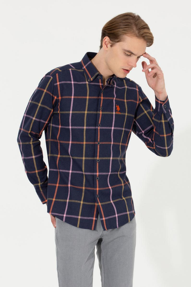 Erkek Lacivert Uzun Kollu Gömlek