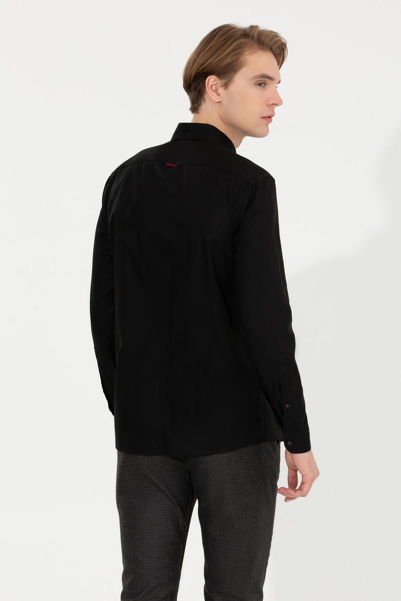 Erkek Siyah Uzun Kollu Basic Gömlek - 50256698050