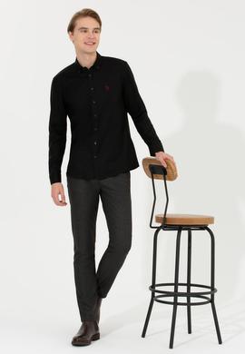 Erkek Siyah Uzun Kollu Basic Gömlek - 50256698050