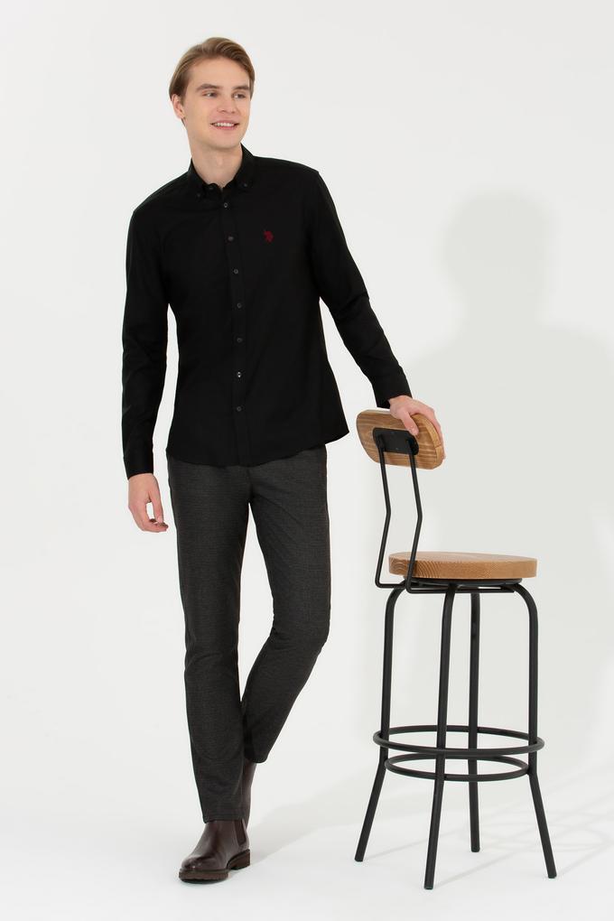 Erkek Siyah Uzun Kollu Basic Gömlek