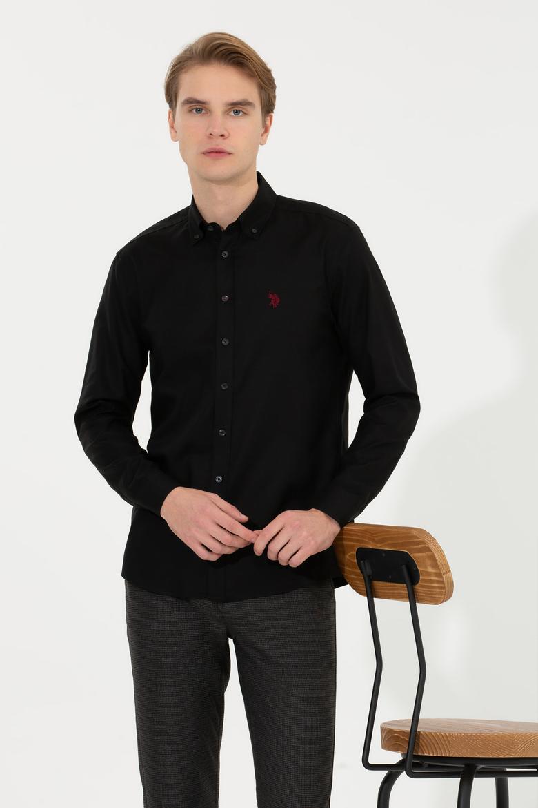 Erkek Siyah Uzun Kollu Basic Gömlek - 50256698050