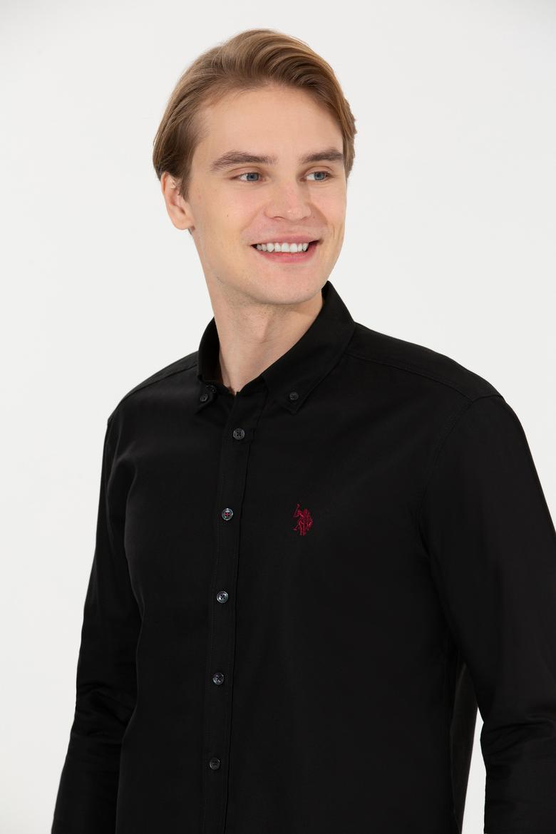 Erkek Siyah Uzun Kollu Basic Gömlek - 50256698050