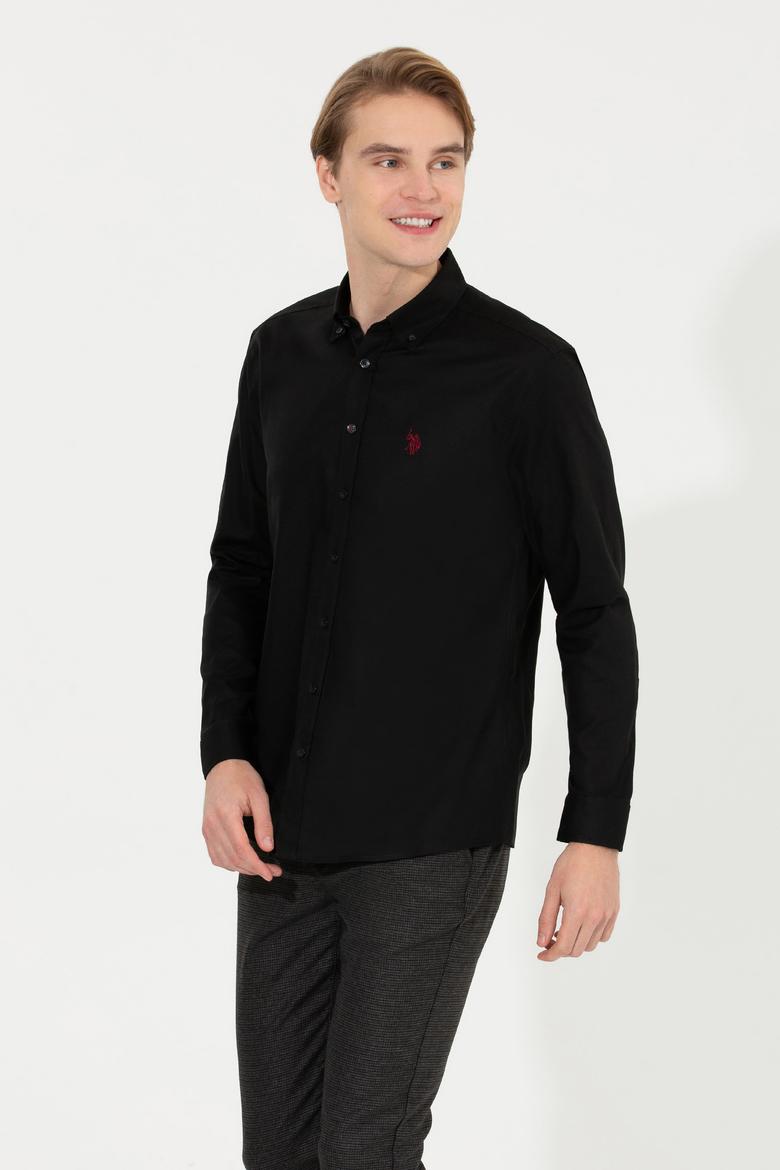 Erkek Siyah Uzun Kollu Basic Gömlek - 50256698050