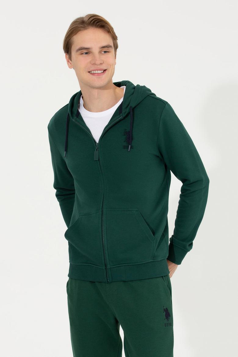 Erkek Vişne Kapüşonlu Örme Hırka - 50253132030