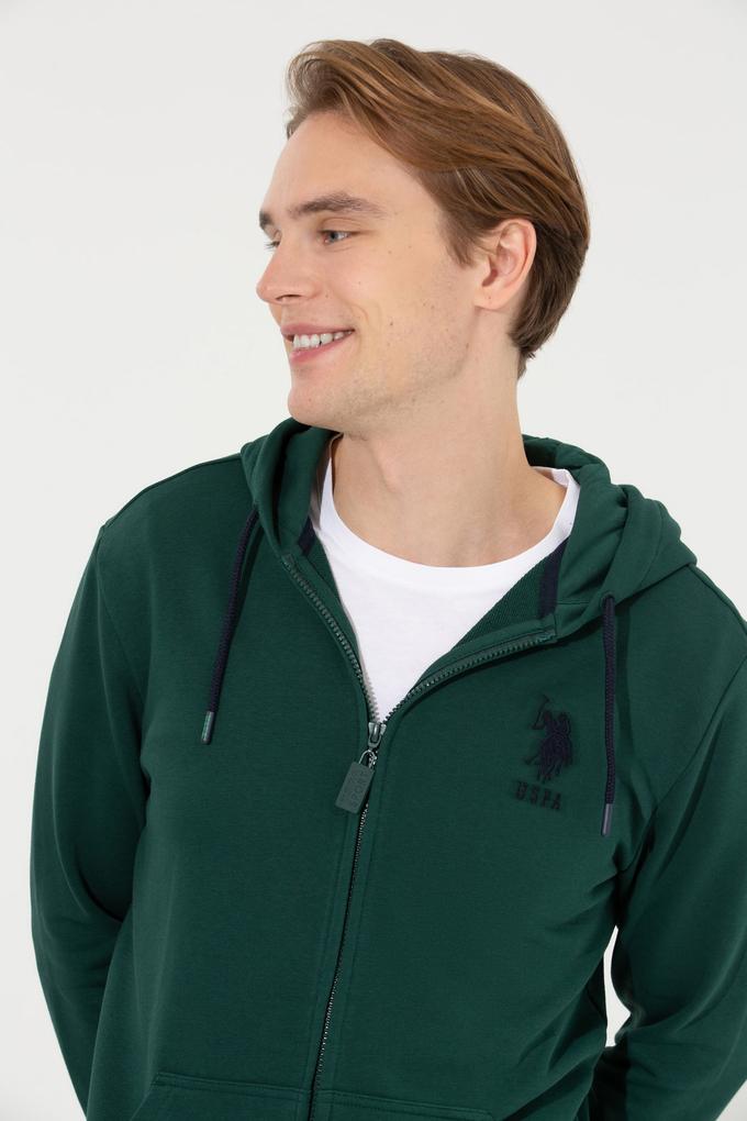 Erkek Vişne Kapüşonlu Örme Hırka