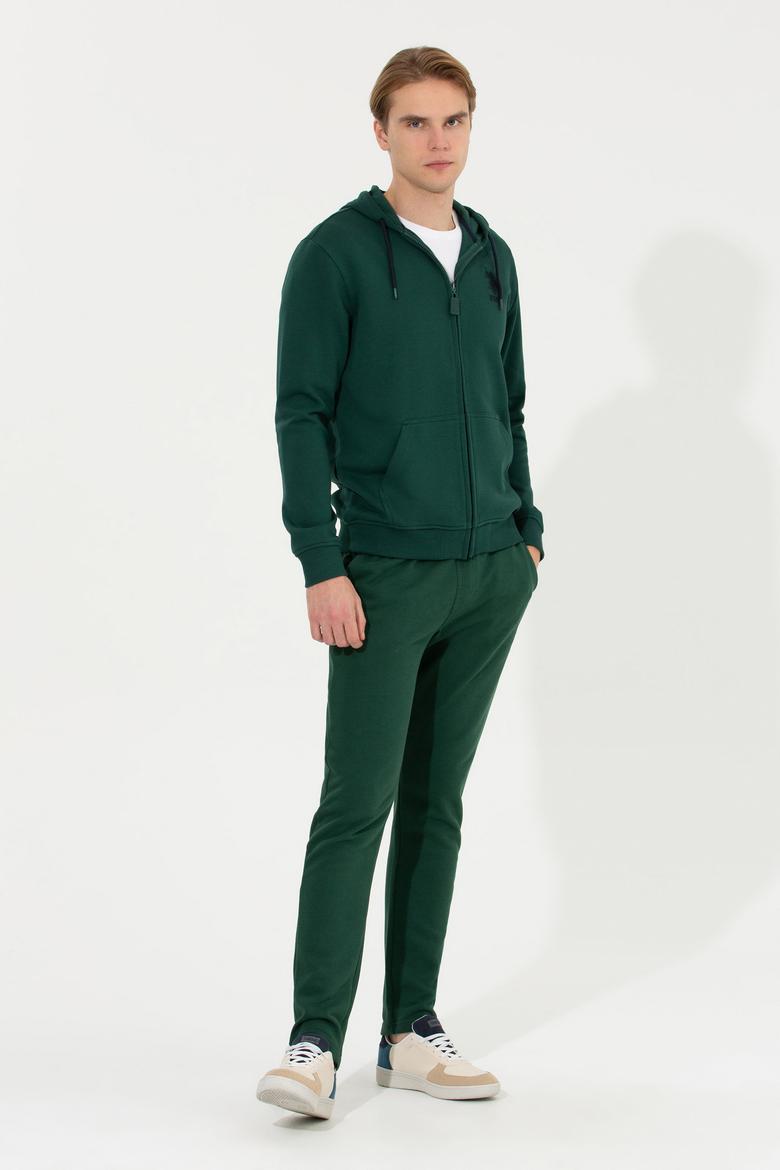 Erkek Vişne Kapüşonlu Örme Hırka - 50253132030