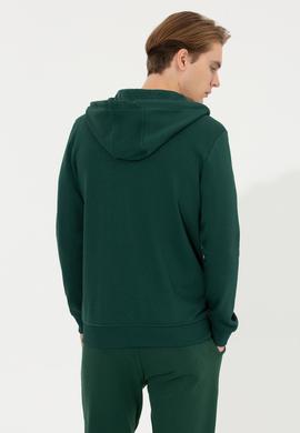 Erkek Vişne Kapüşonlu Örme Hırka - 50253132030