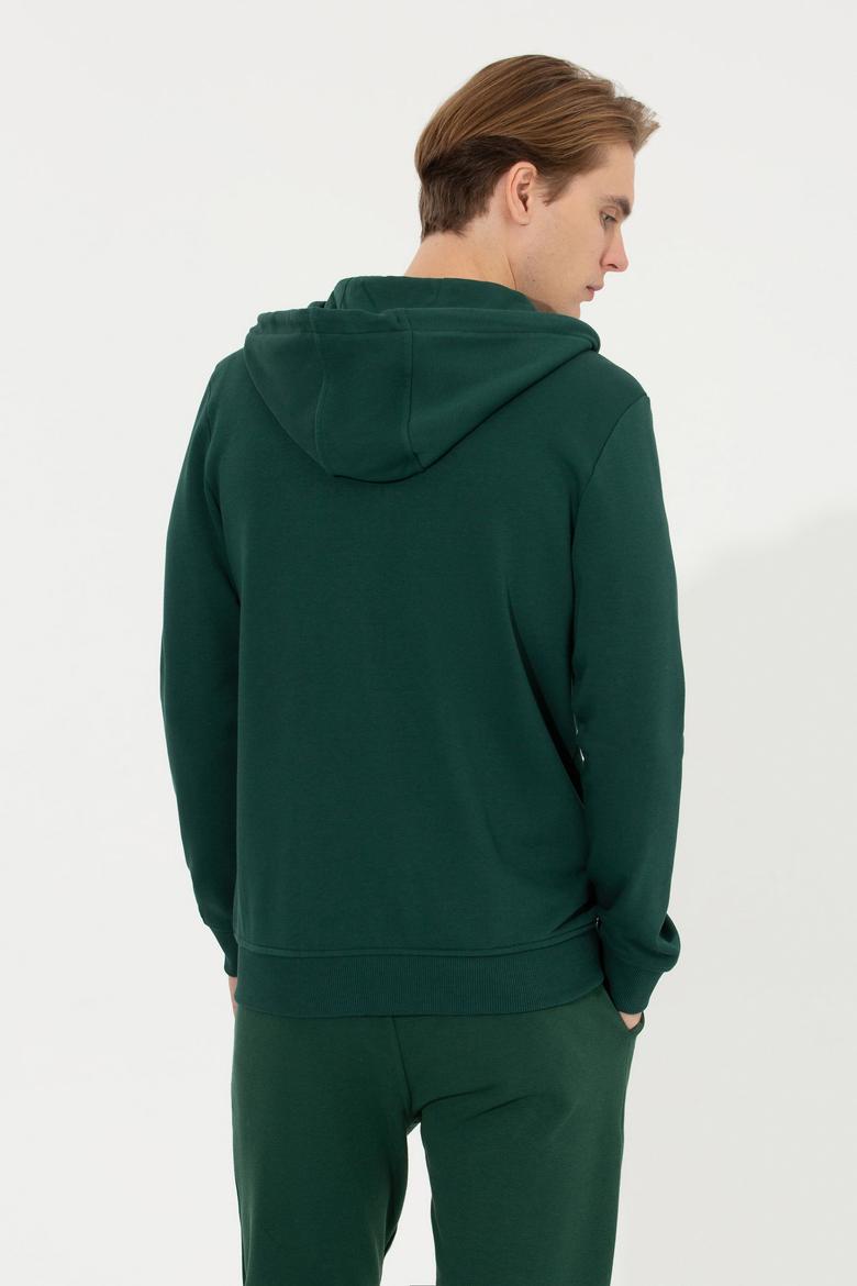 Erkek Vişne Kapüşonlu Örme Hırka - 50253132030