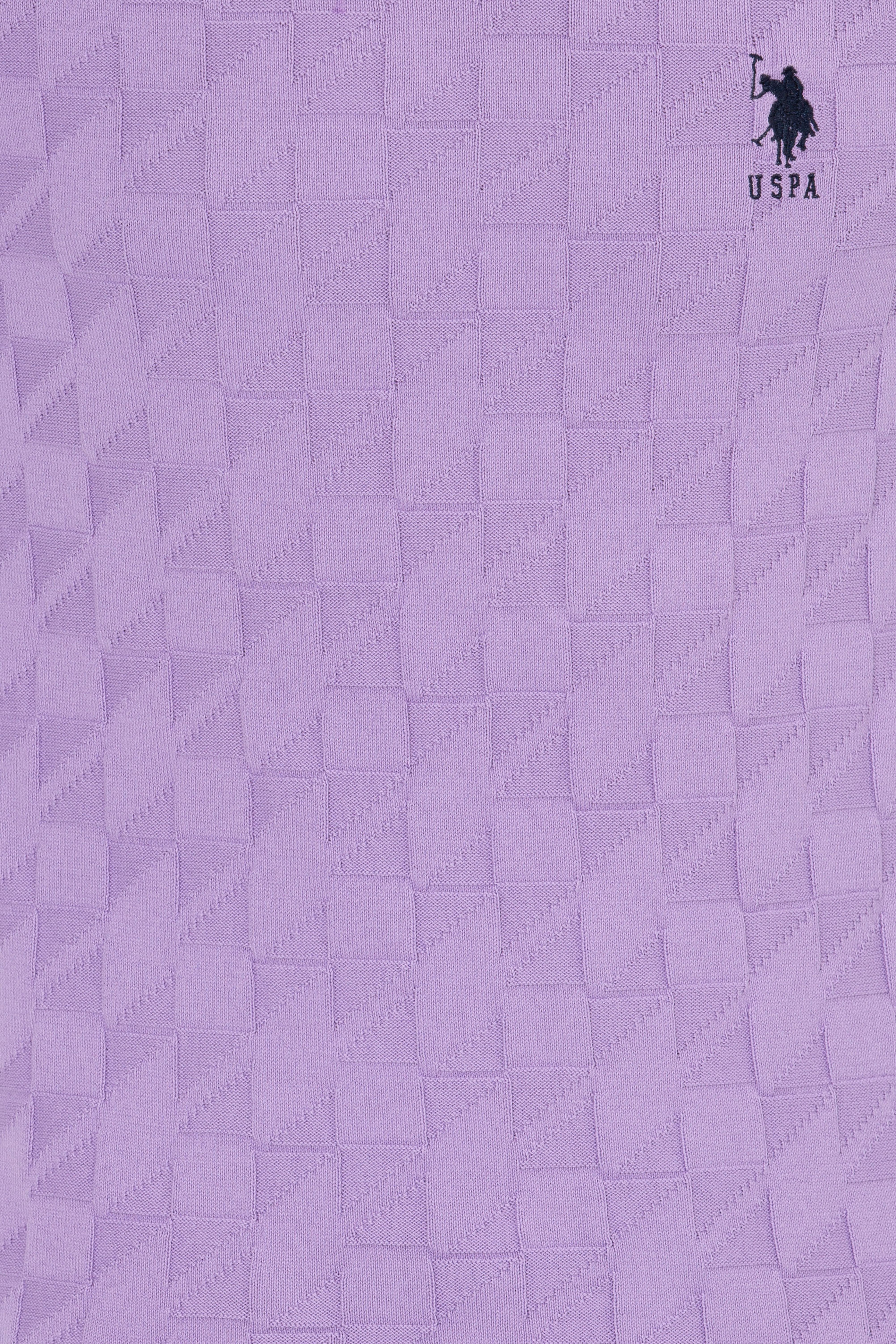 Erkek Lila Bisiklet Yaka Basic Triko Kazak - Image 6