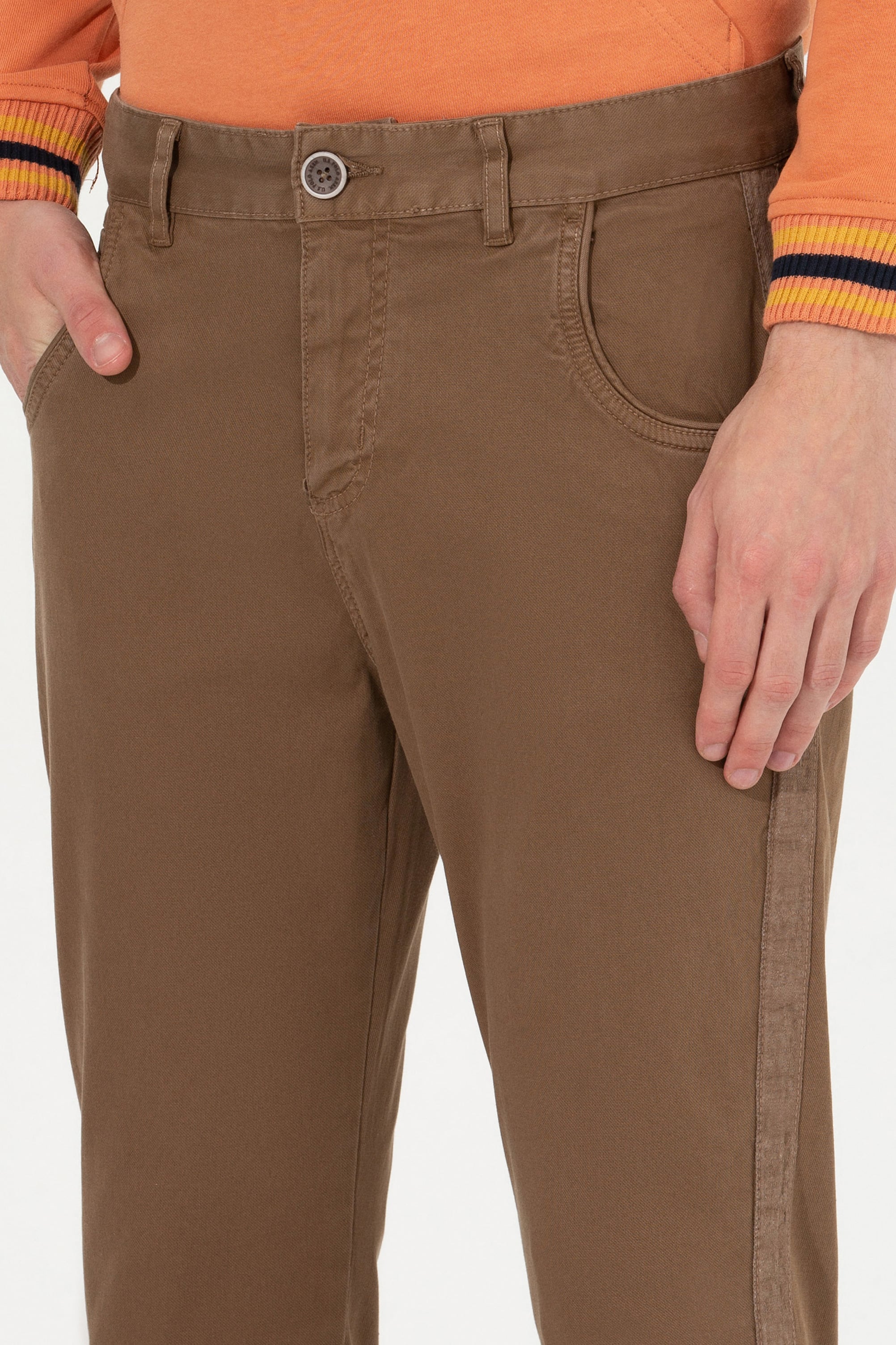 Erkek Carrot Fit Coconut Kanvas Pantolon - Image 6