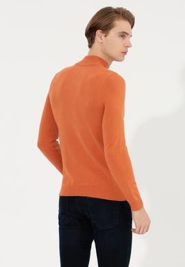 Erkek Kiremit Dik Yaka Triko Kazak - 50254065025