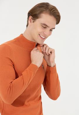 Erkek Kiremit Dik Yaka Triko Kazak - 50254065025