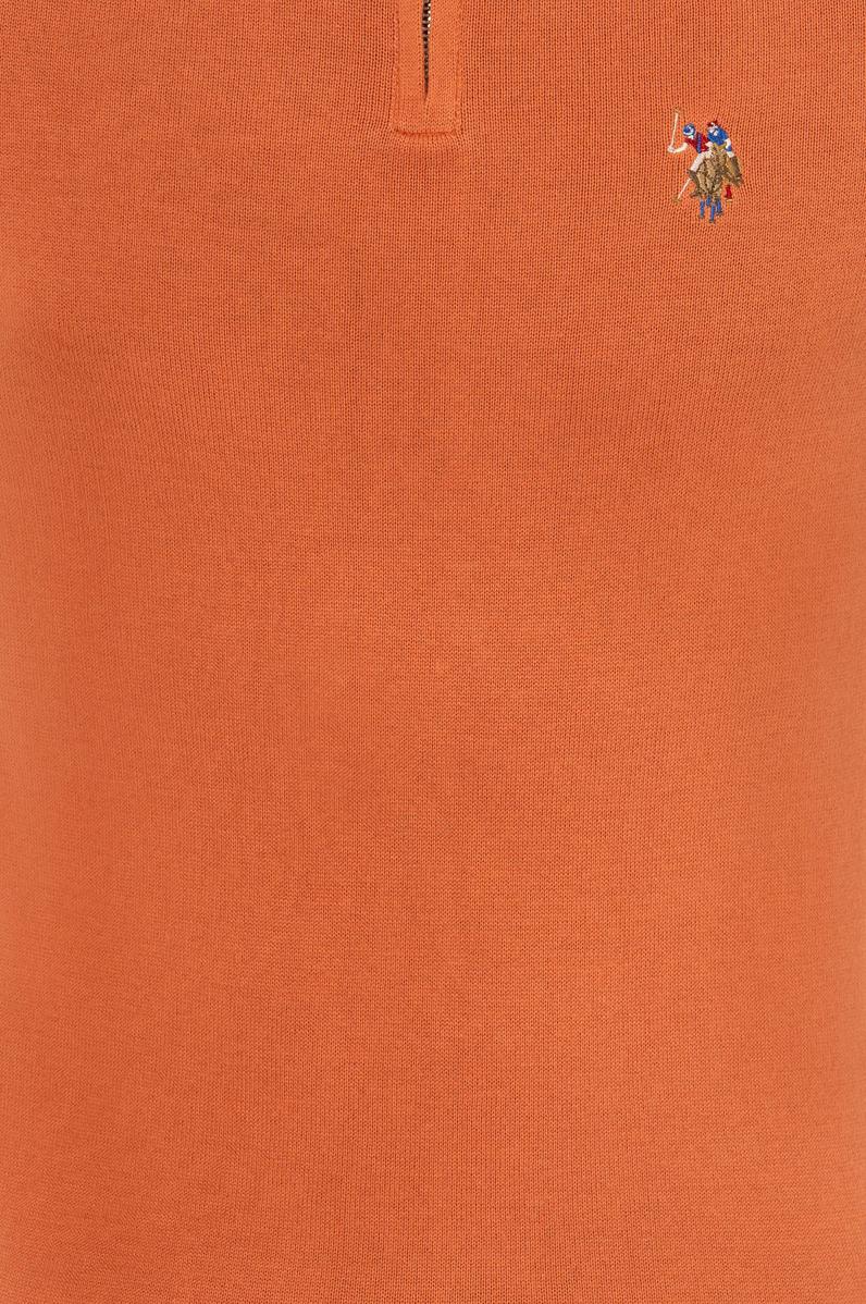 Erkek Kiremit Dik Yaka Triko Kazak