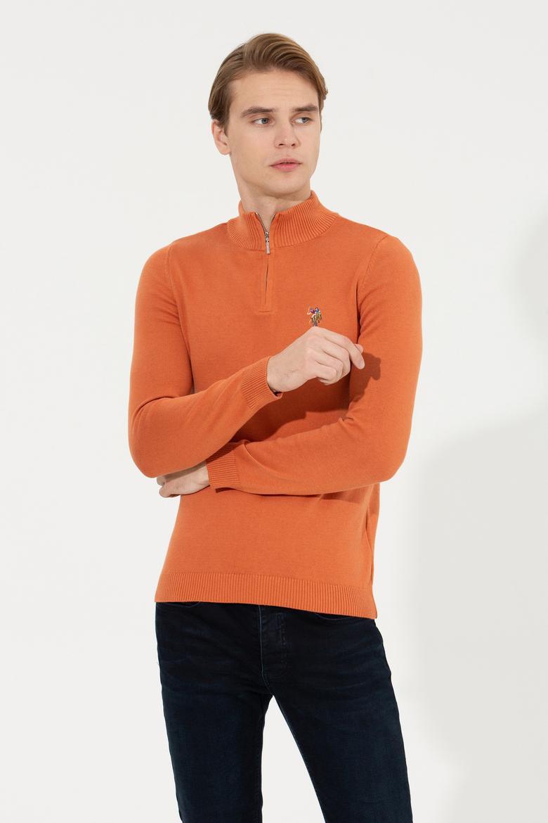 Erkek Kiremit Dik Yaka Triko Kazak - 50254065025