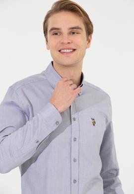 Erkek Gri Uzun Kollu Basic Gömlek - 50256694025