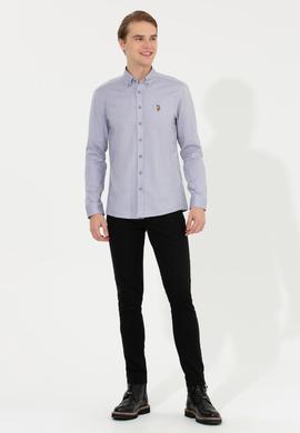 Erkek Gri Uzun Kollu Basic Gömlek - 50256694025