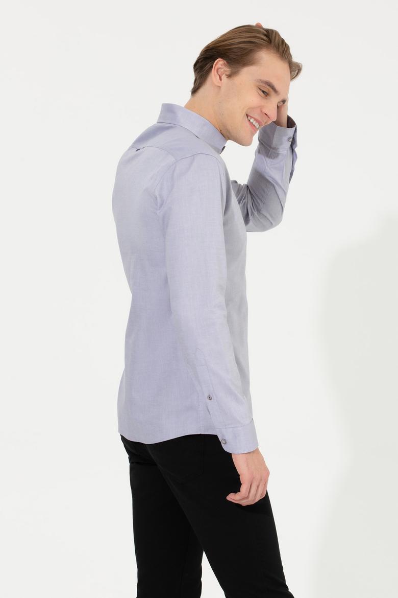 Erkek Gri Uzun Kollu Basic Gömlek - 50256694025