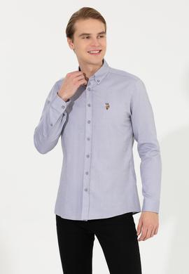 Erkek Gri Uzun Kollu Basic Gömlek - 50256694025