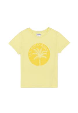 Çocuk Açık Sarı Bisiklet Yaka Tişört - 50266008063