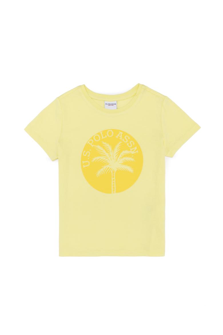 Çocuk Açık Sarı Bisiklet Yaka Tişört - 50266008063