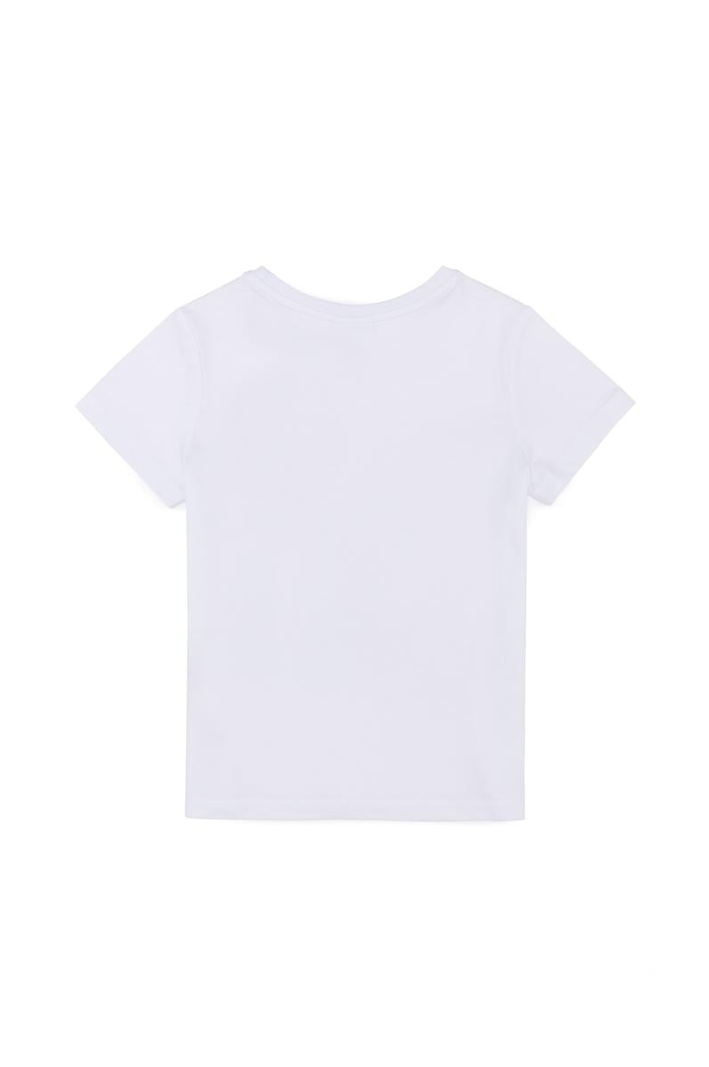 Çocuk Beyaz Bisiklet Yaka Tişört
