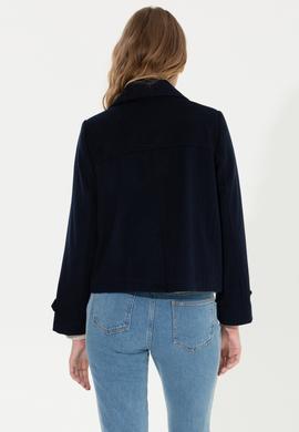 Kadın Lacivert Kaşe Kaban - 50253037005