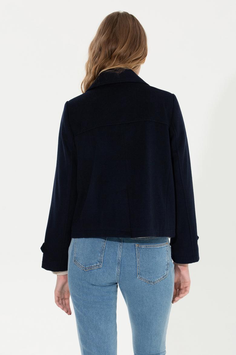 Kadın Lacivert Kaşe Kaban - 50253037005