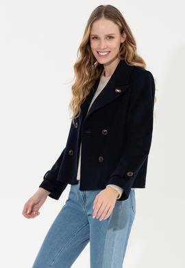 Kadın Lacivert Kaşe Kaban - 50253037005