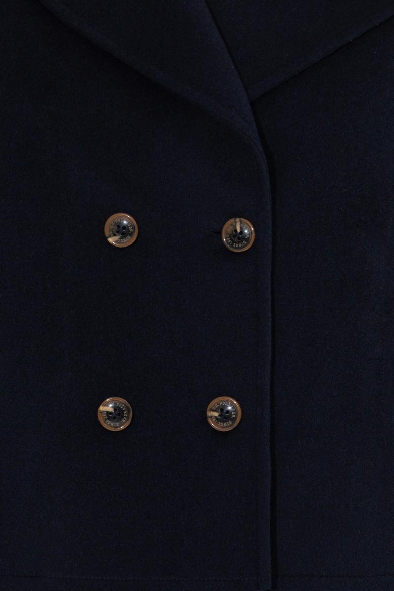 Kadın Lacivert Kaşe Kaban - 50253037005