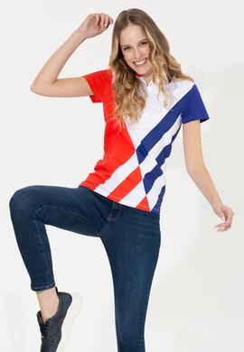 Kadın Kırmızı Polo Yaka Tişört - 50249030016