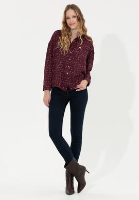 Kadın Vişne Uzun Kollu Gömlek - 50254005002