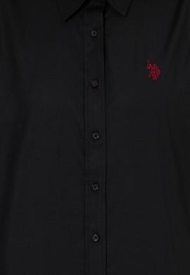 Kadın Siyah Uzun Kollu Basic Gömlek - 50256716031