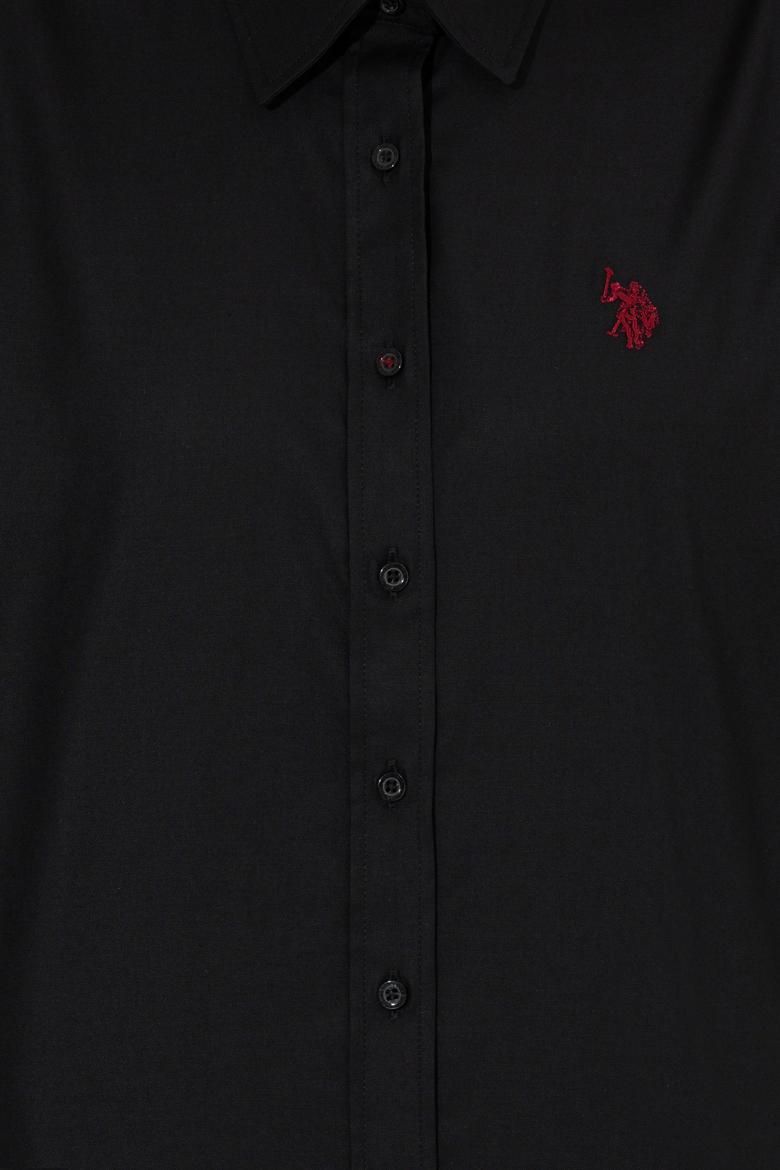 Kadın Siyah Uzun Kollu Basic Gömlek - 50256716031