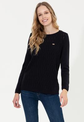 Kadın Lacivert Bisiklet Yaka Kazak - 50255255003