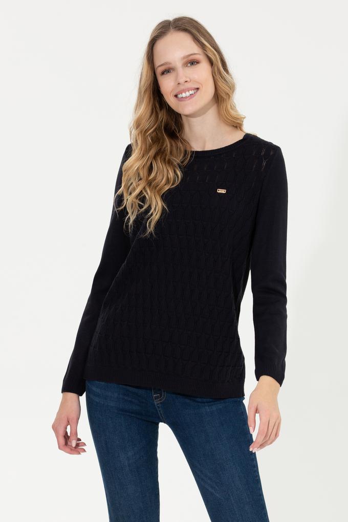 Kadın Lacivert Bisiklet Yaka Kazak