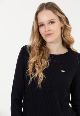 Kadın Lacivert Bisiklet Yaka Kazak - 50255255003