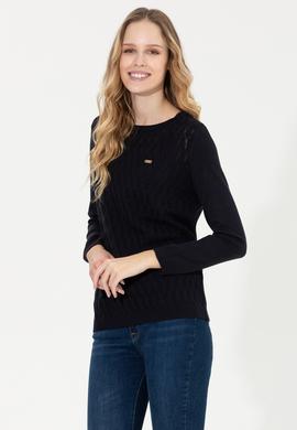 Kadın Lacivert Bisiklet Yaka Kazak - 50255255003