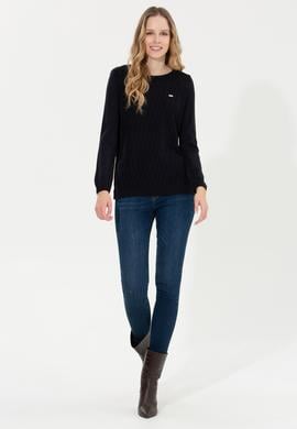 Kadın Lacivert Bisiklet Yaka Kazak - 50255255003