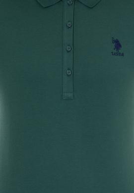 Kadın Yeşil Basic Polo Yaka Tişört - 50256287041