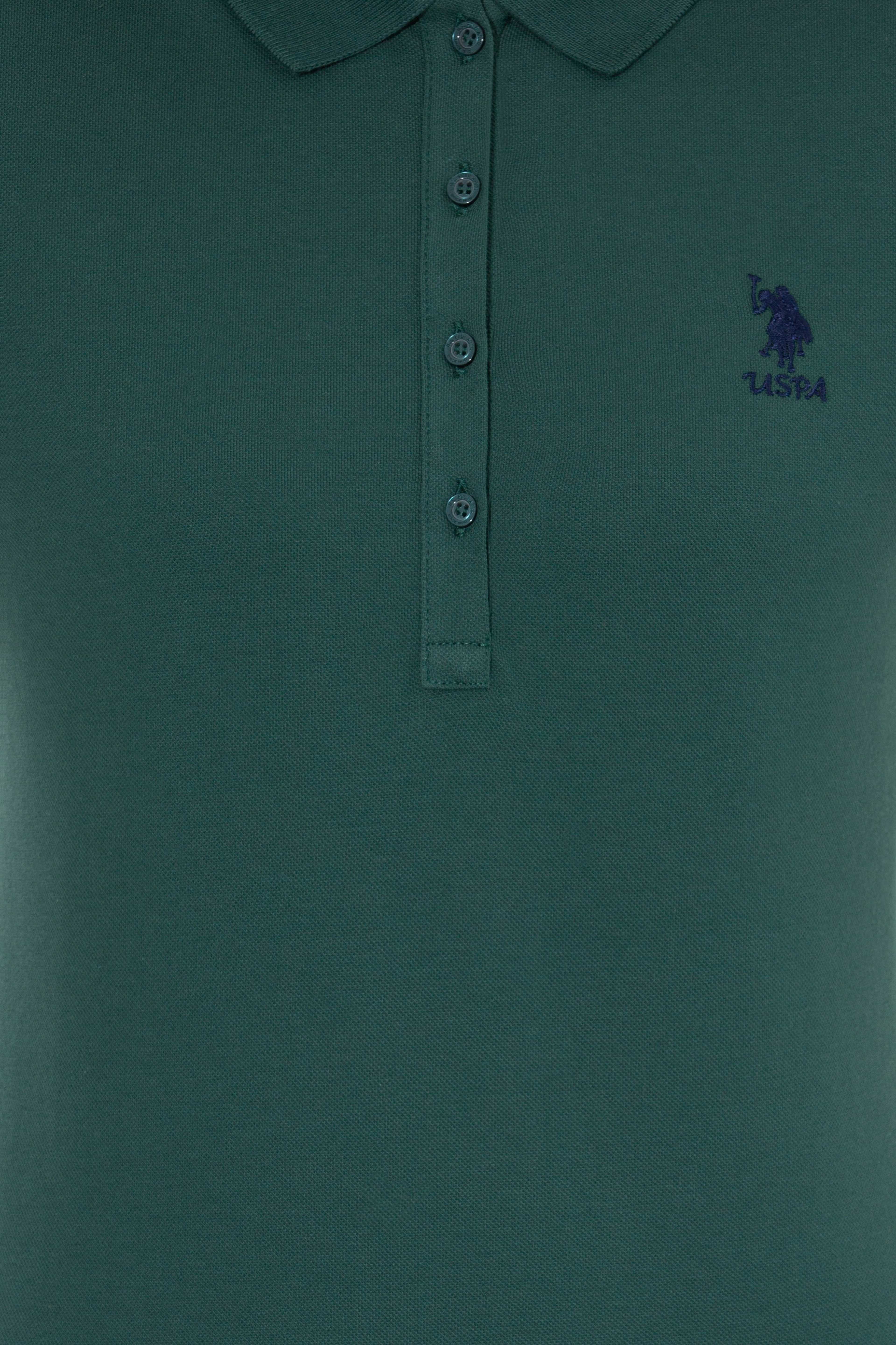 Kadın Yeşil Basic Polo Yaka Tişört - Image 6