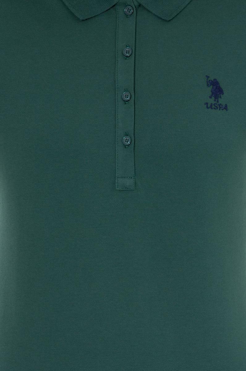 Kadın Yeşil Basic Polo Yaka Tişört