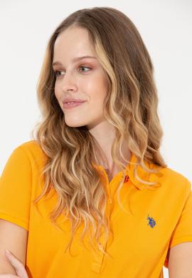 Kadın Sarı Basic Polo Yaka Tişört - 50246272174